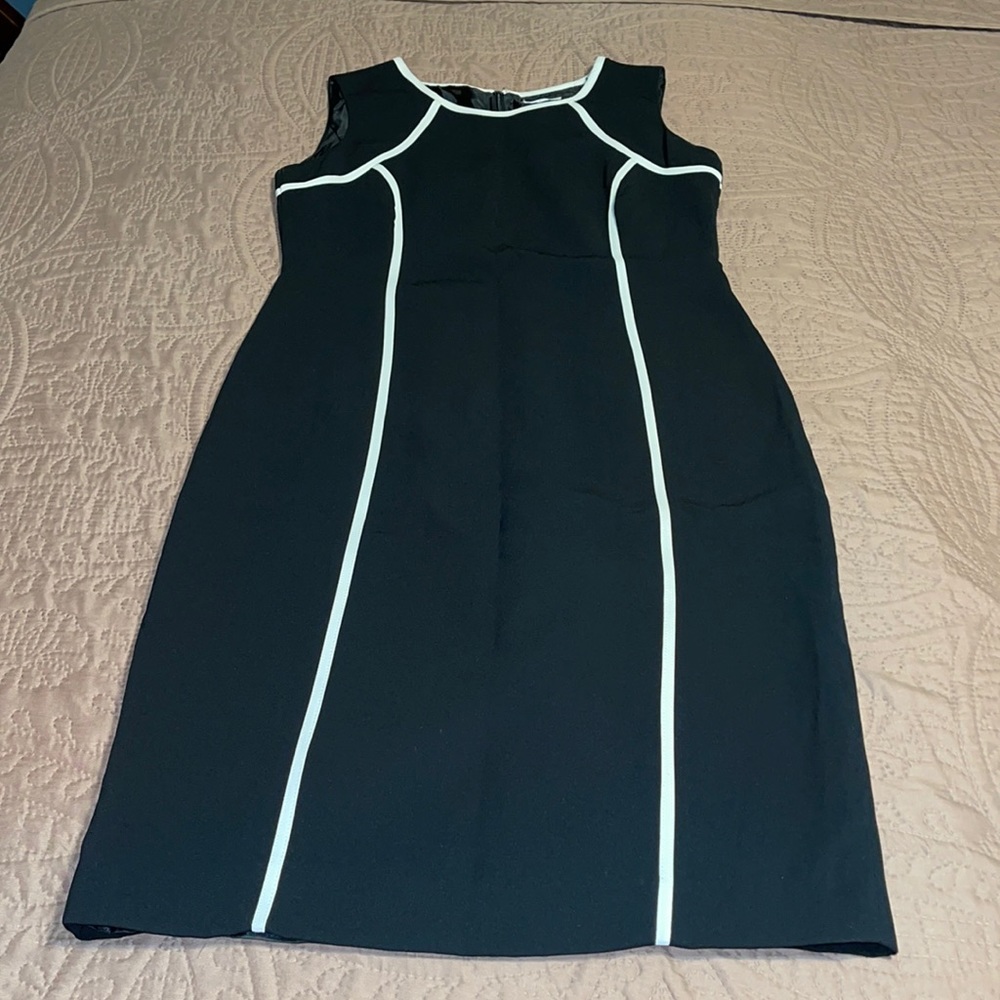 Black with White Accents Kasper Dress - Barely Worn!